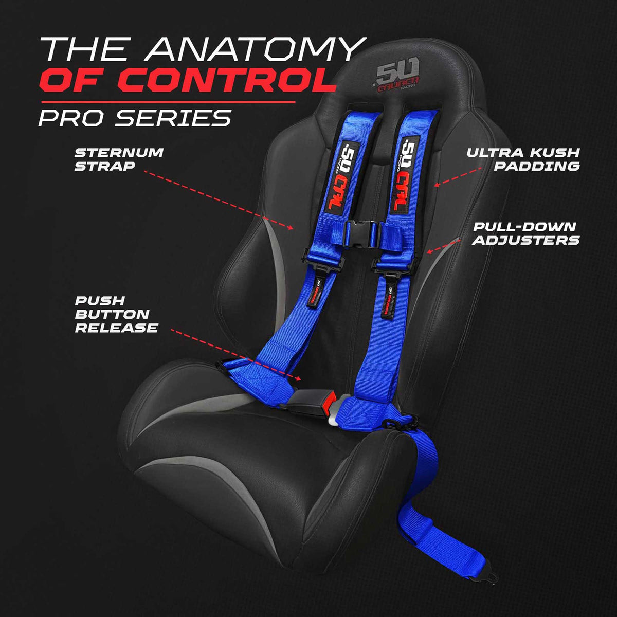 Pro Series 4 point Harness with push button release 2" & 3" available