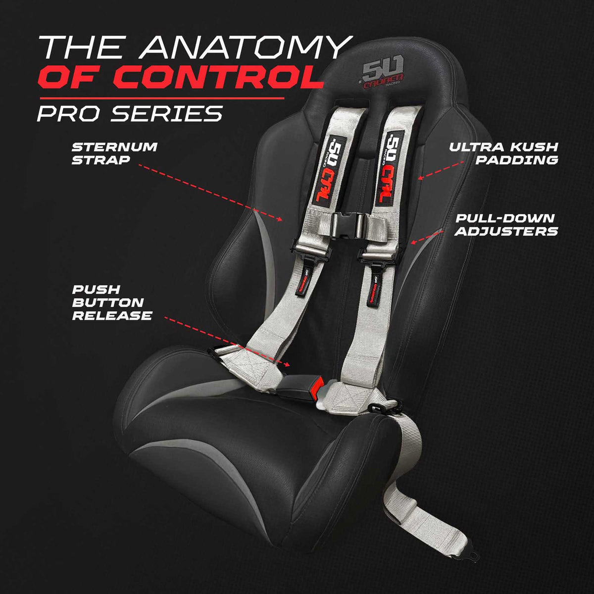 Pro Series 4 point Harness with push button release 2" & 3" available