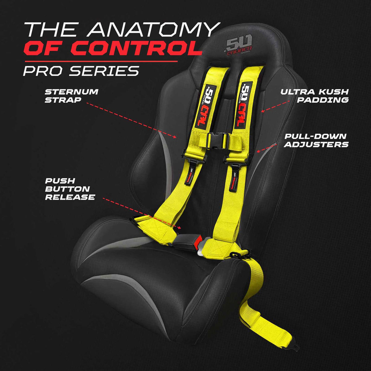 Pro Series 4 point Harness with push button release 2" & 3" available