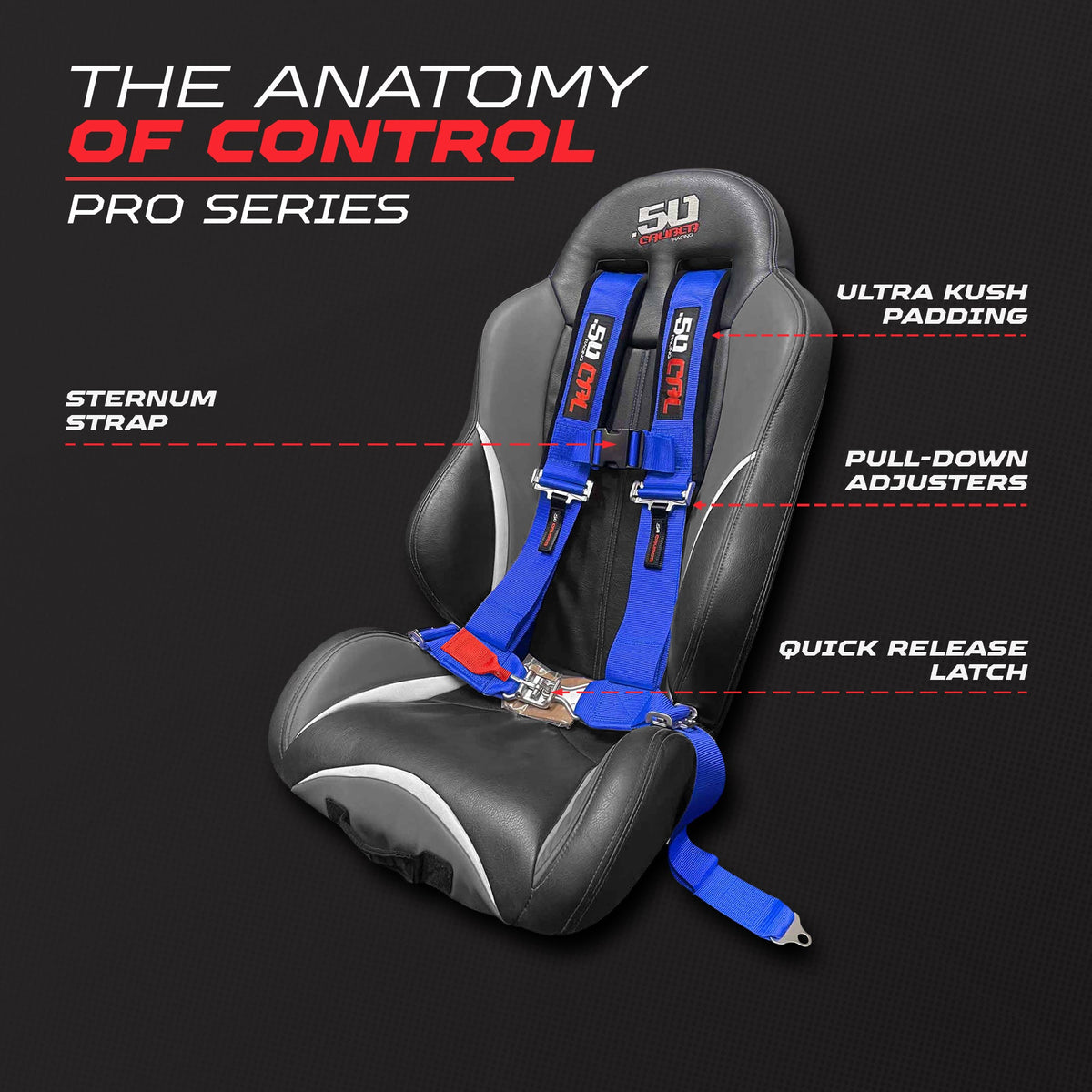 Pro Series 3" 4 point Harness Seat Belt 50 Caliber Racing