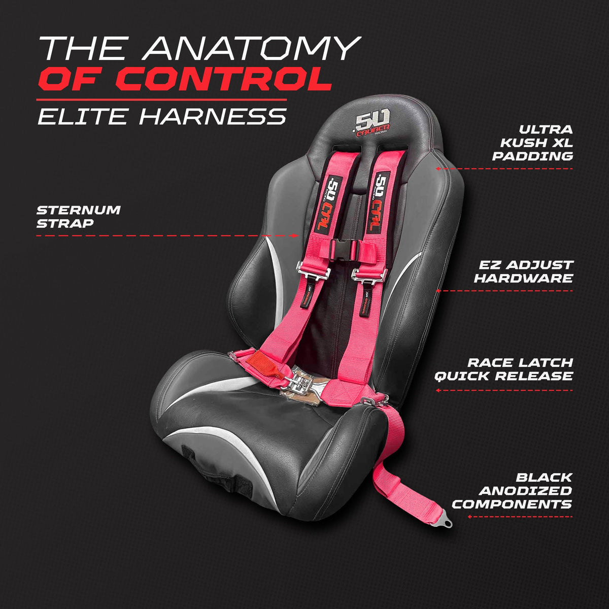 Pro Series 3" 4 point Harness Seat Belt 50 Caliber Racing