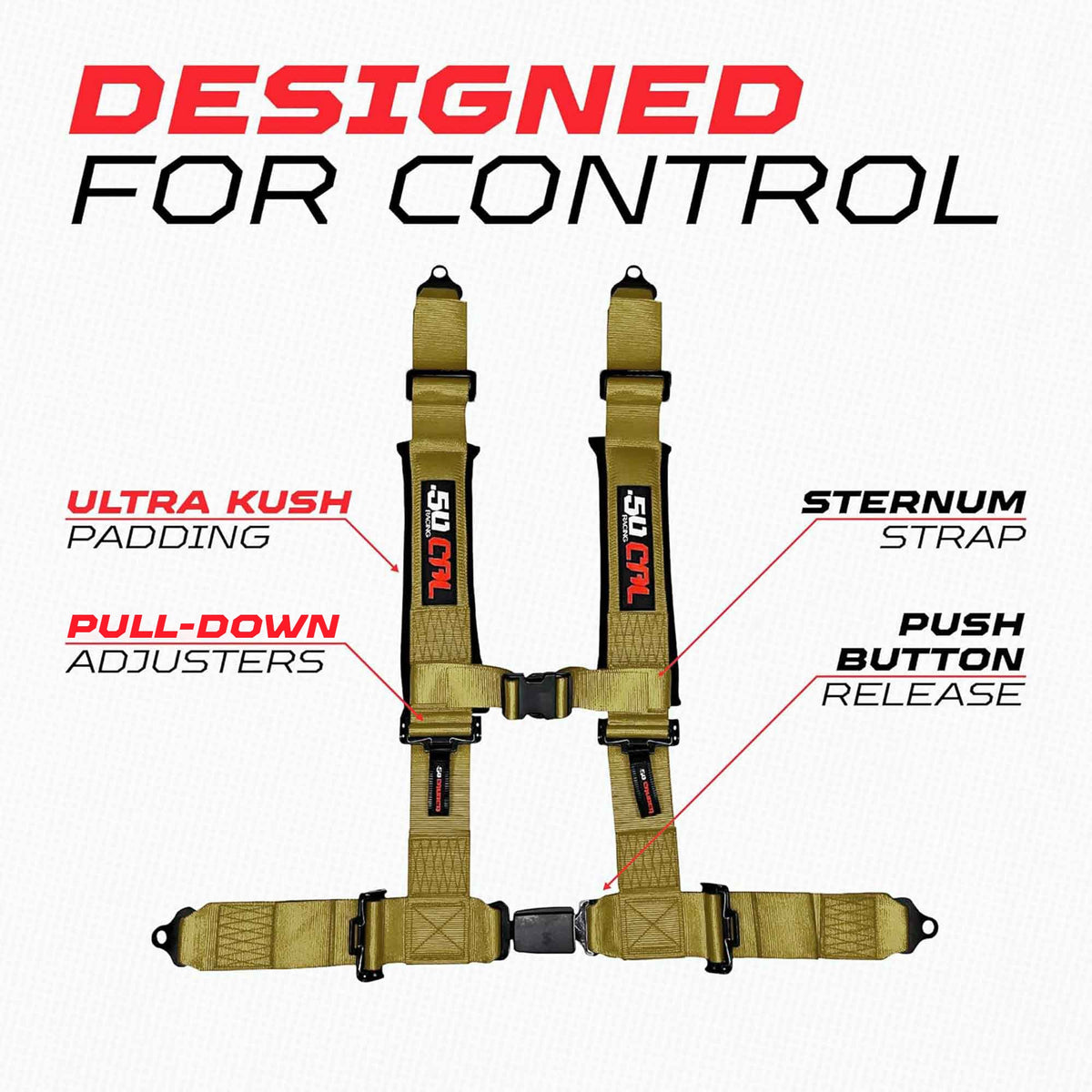 Pro Series 4 point Harness with push button release 2" & 3" available
