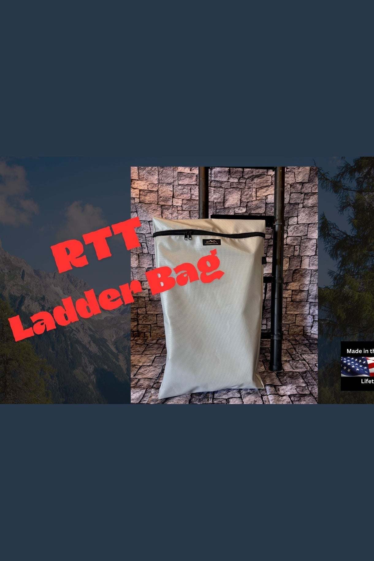 Durable weather-resistant Roof Top Tent Ladder Bag by Overland Gear Guy for protecting tent ladders during travel