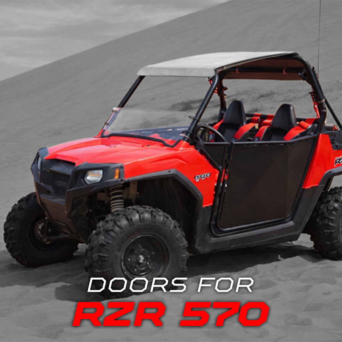 50 Cal RZR Doors Red on Black