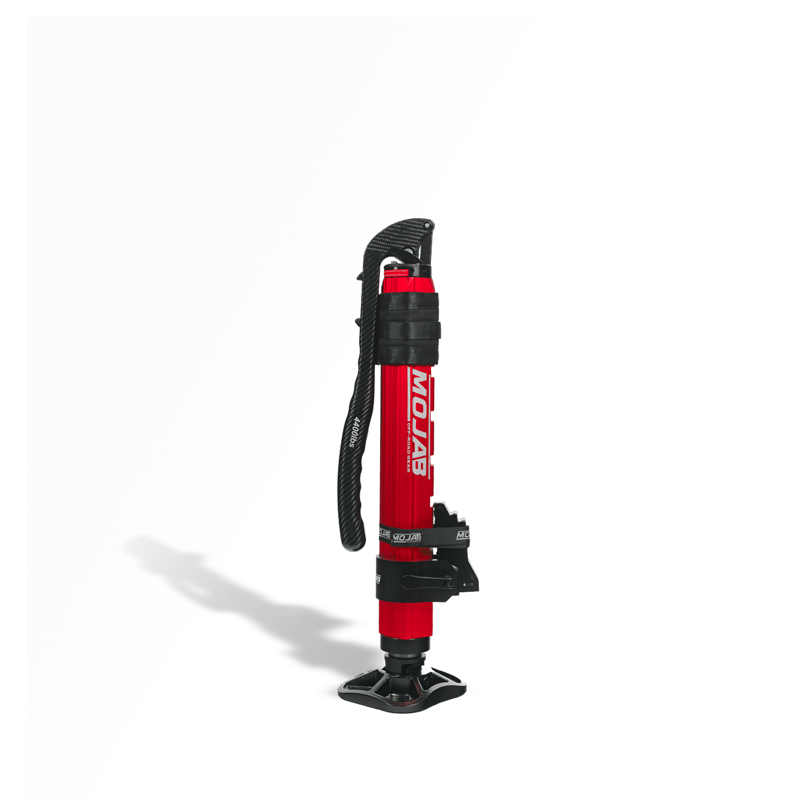 CarbonPro SXS hydraulic jack with carbon fiber handle and mounting clamps for side by side and ATV lifting