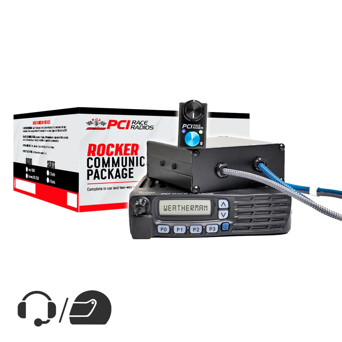 PCI Rocker Communications Package with intercom and radio system for vehicle communication