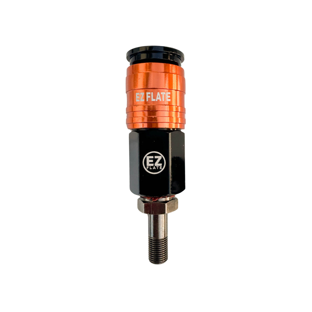 Coupler to Schrader adapter connecting air hose to tire valve for easy inflation