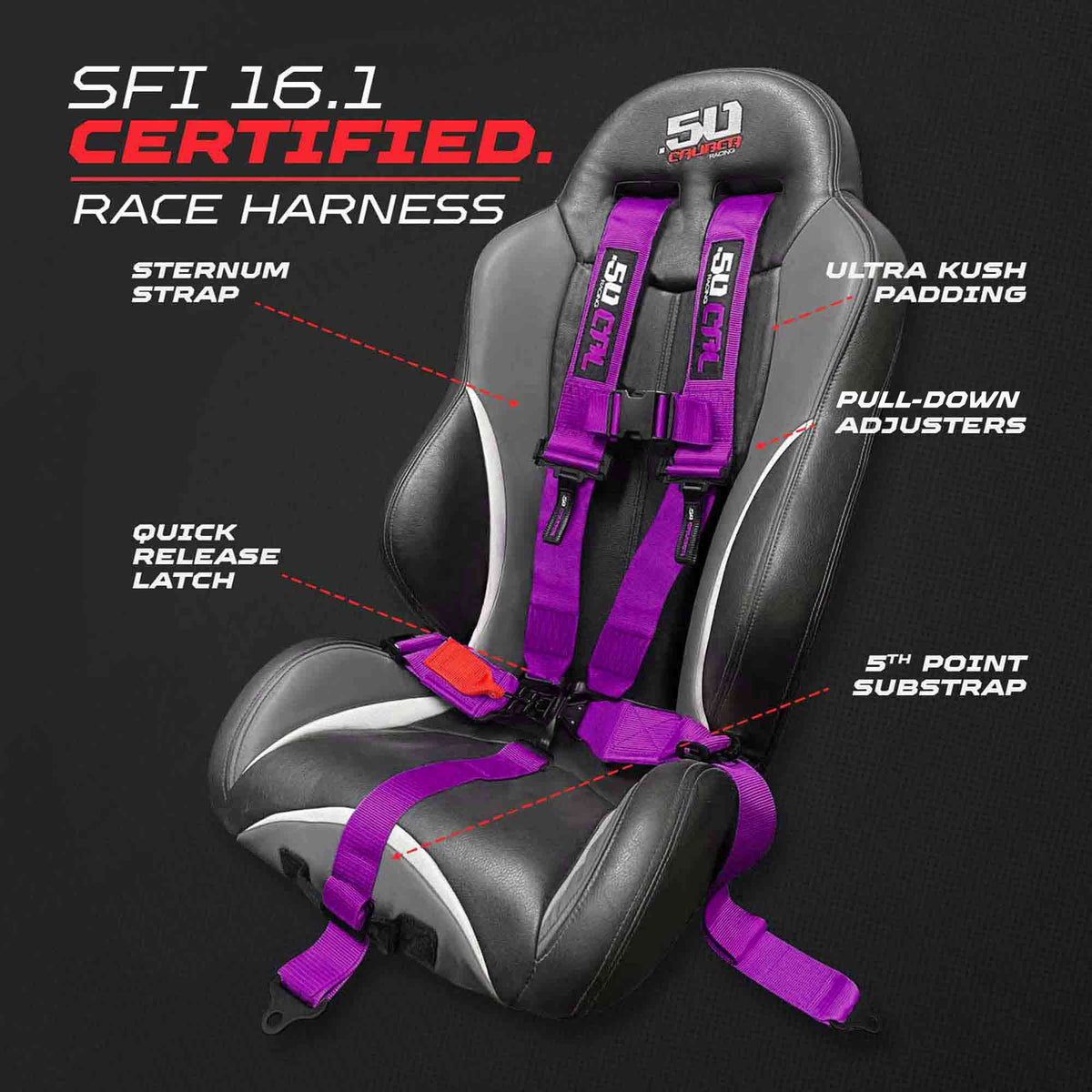 SFI Approved 2" and 3" 5 point Harness, Racing Harness