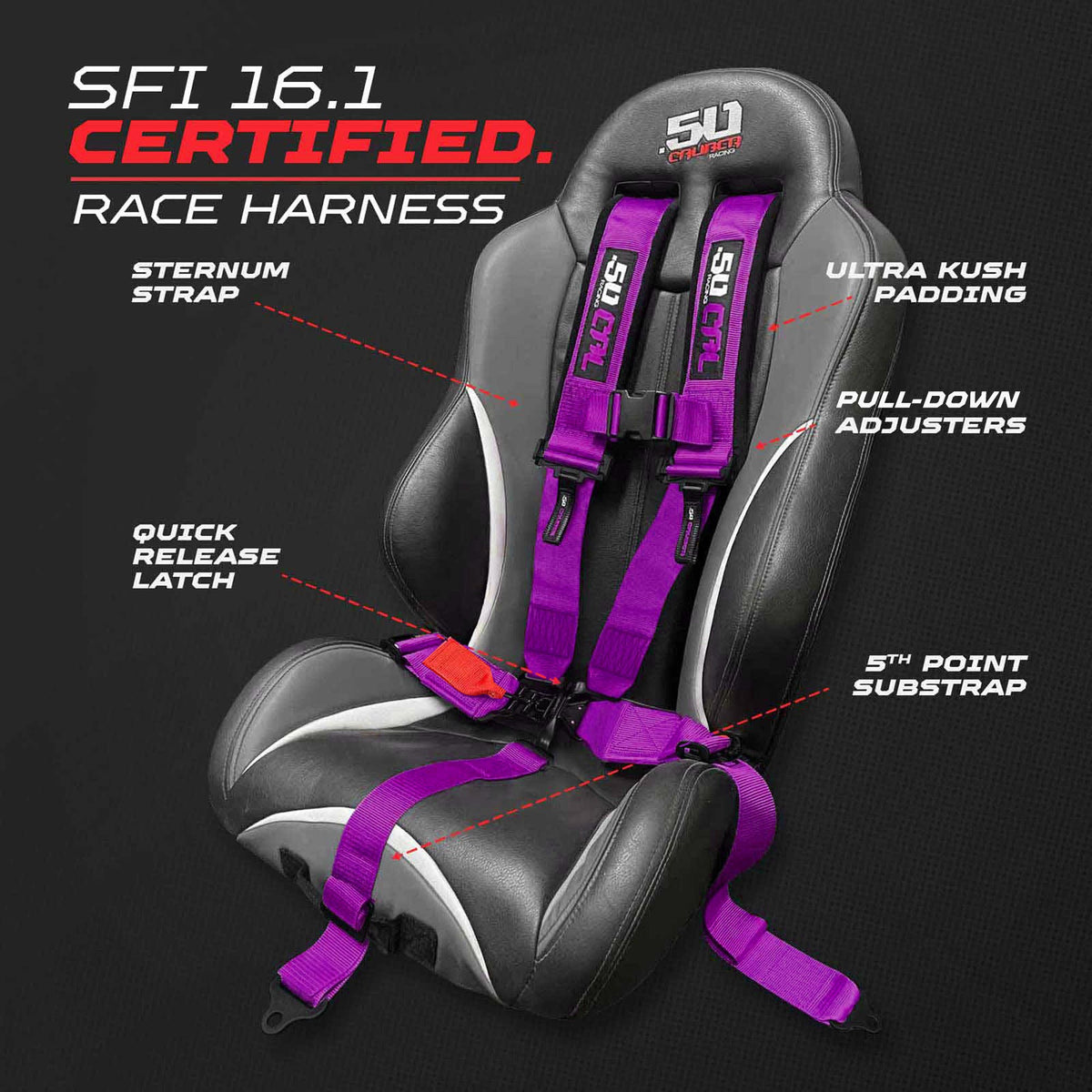 SFI Approved 2" and 3" 5 point Harness, Racing Harness