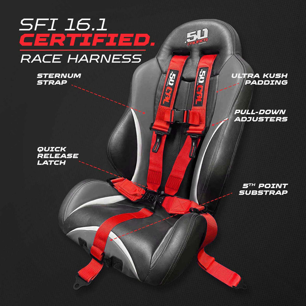SFI Approved 2" and 3" 5 point Harness, Racing Harness
