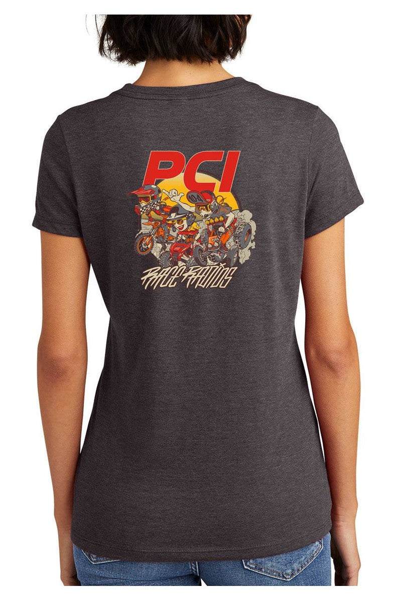 PCI Sandstorm Ladies Shirt with unique artwork, 100% ring spun combed cotton, perfect for adventure lovers.