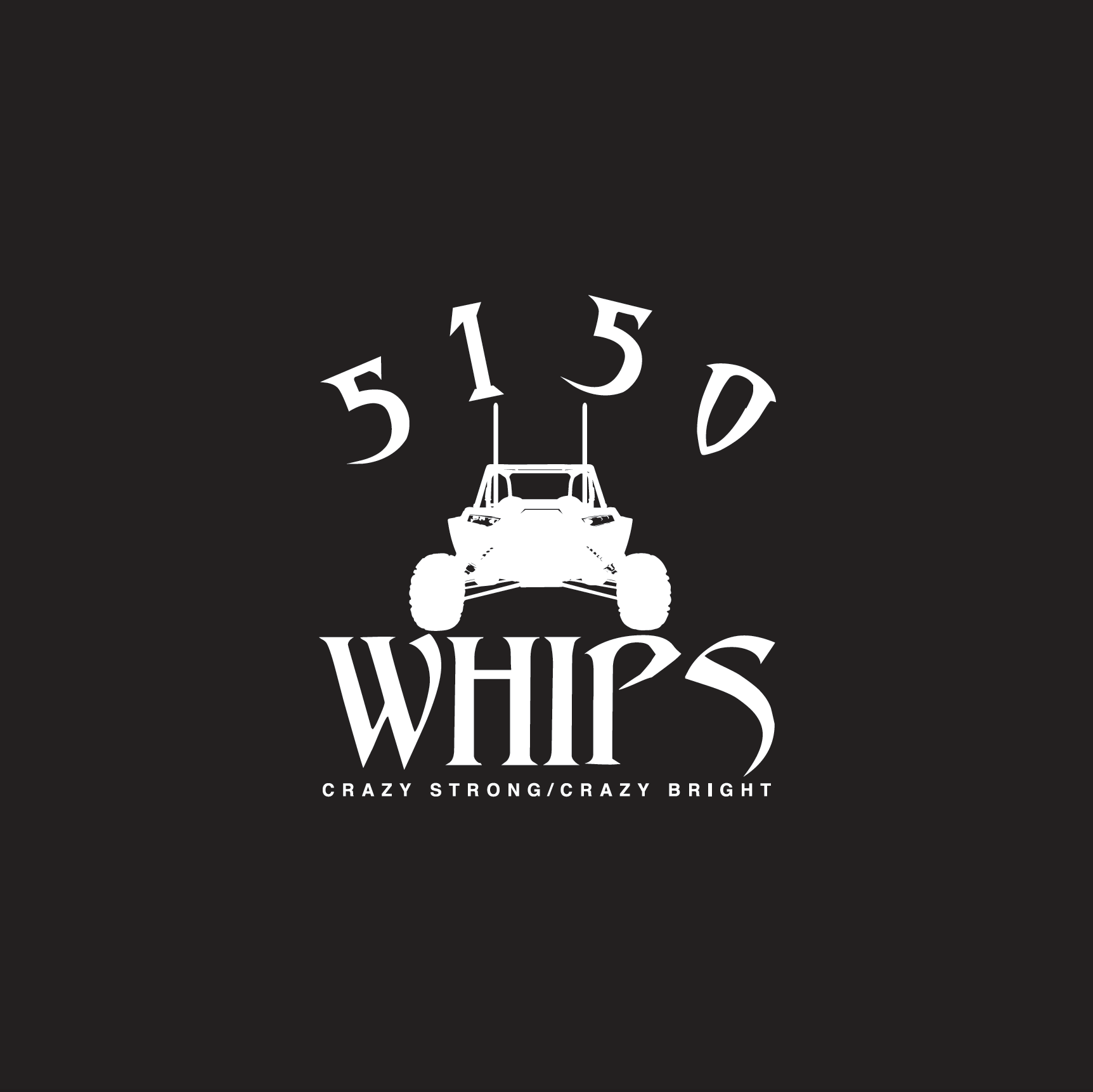 Pack of 5 5150 Whips stickers showcasing the brand logo