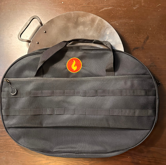 Skwok Cooking Bundle with handmade carbon steel skillet wok and carrying case for campfire cooking gear