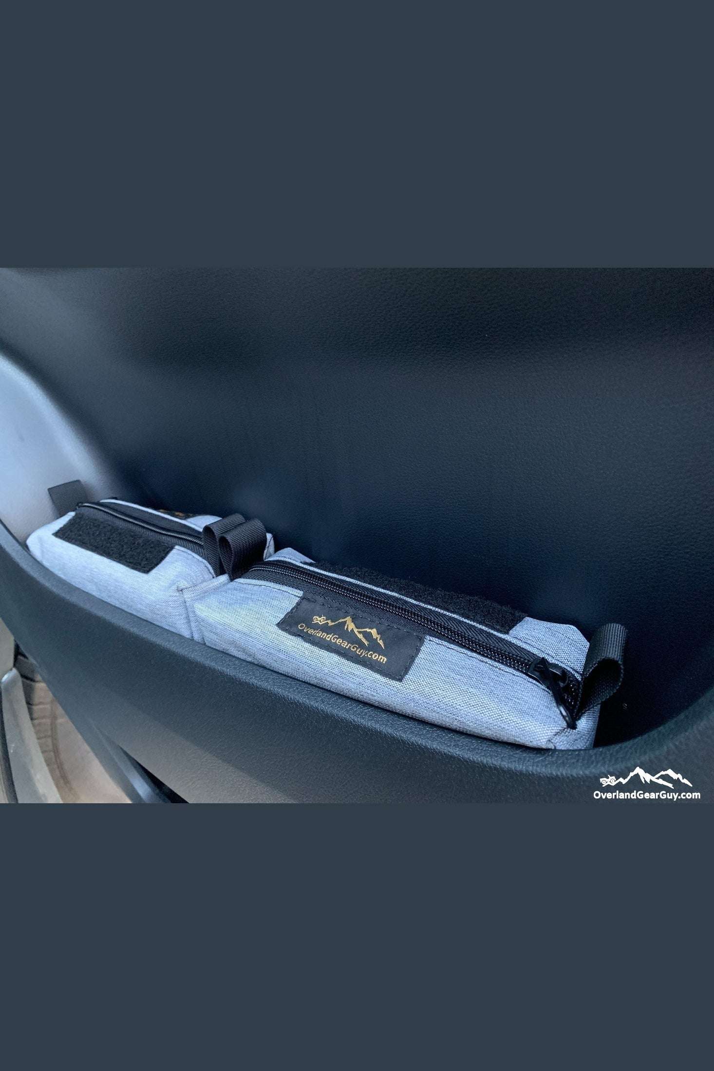 Sprinter Storage Cubby small pouch installed on van door made of durable Cordura with zipper closure
