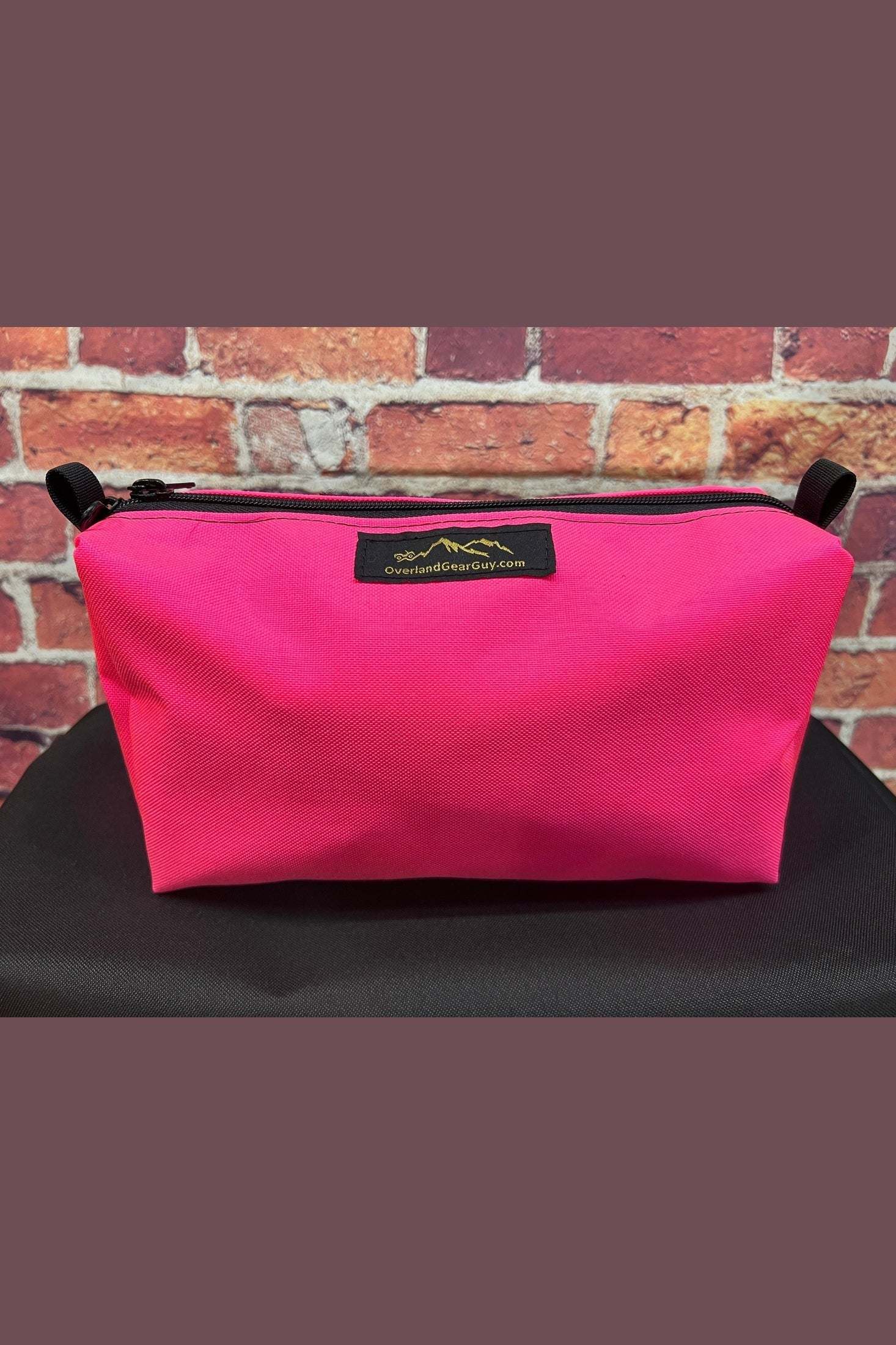 Pink Modular Velcro tool pouch with zipper, durable and versatile organizer for vehicles and campers