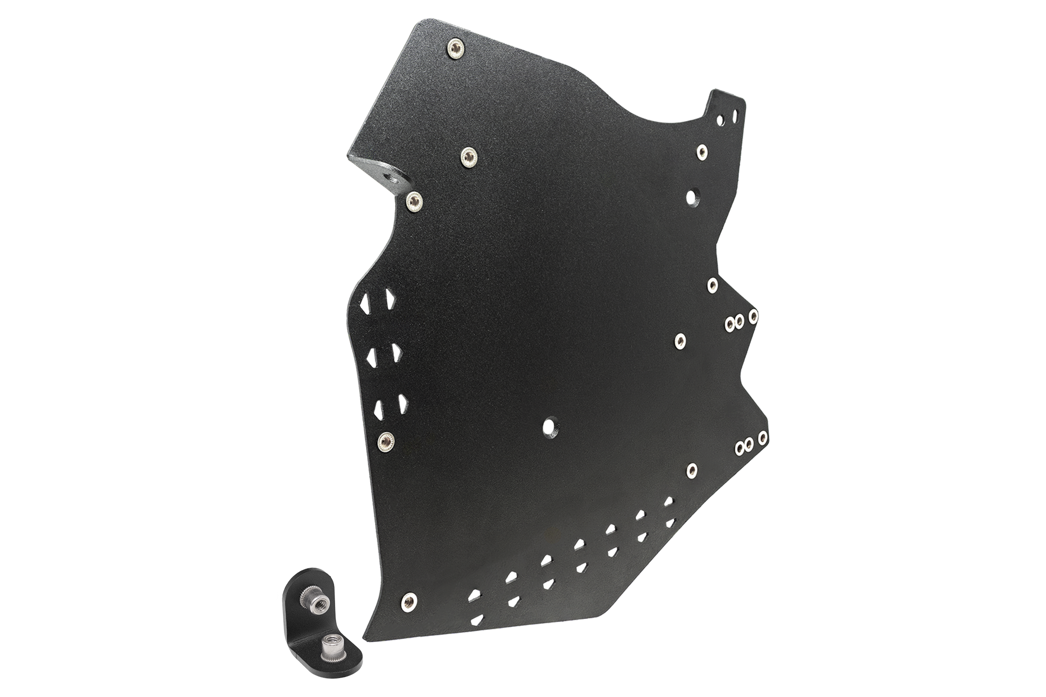 Can-Am Maverick R Upper Amplifier Mount black metal custom fit for two UTVS Elite Series amplifiers with durable off-road construction