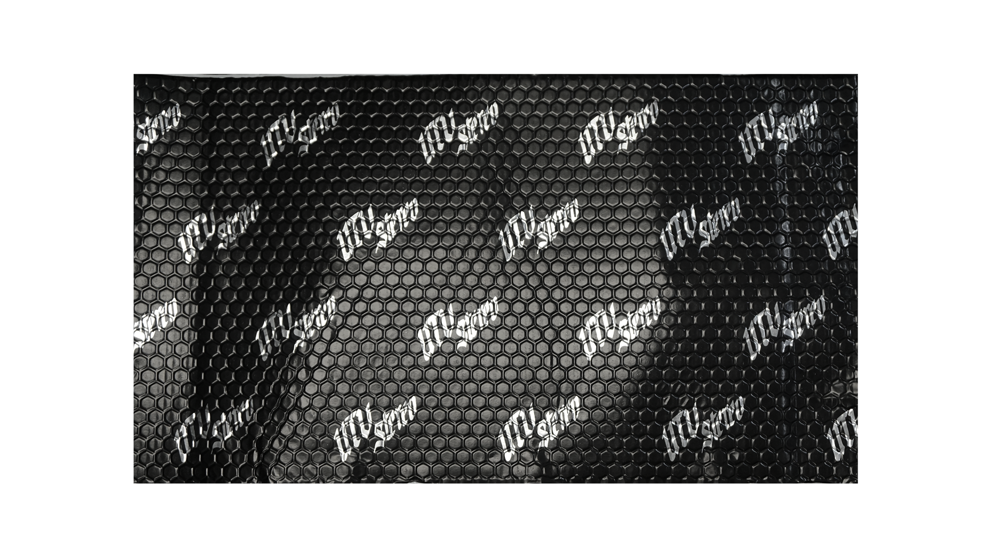 High-grade black sound damping mat with hexagonal pattern for noise reduction and vibration control in vehicles