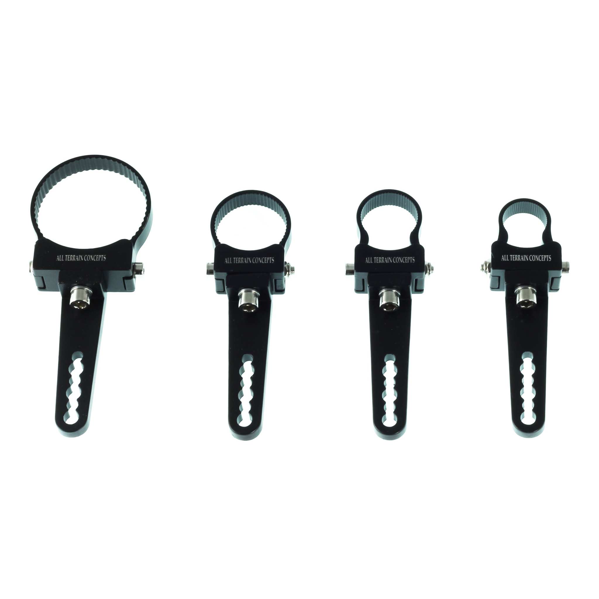 Universal UTV bracket set of two billet aluminum mounts for roll cage light bars compatible with Polaris, Razor, Rhino, Yamaha