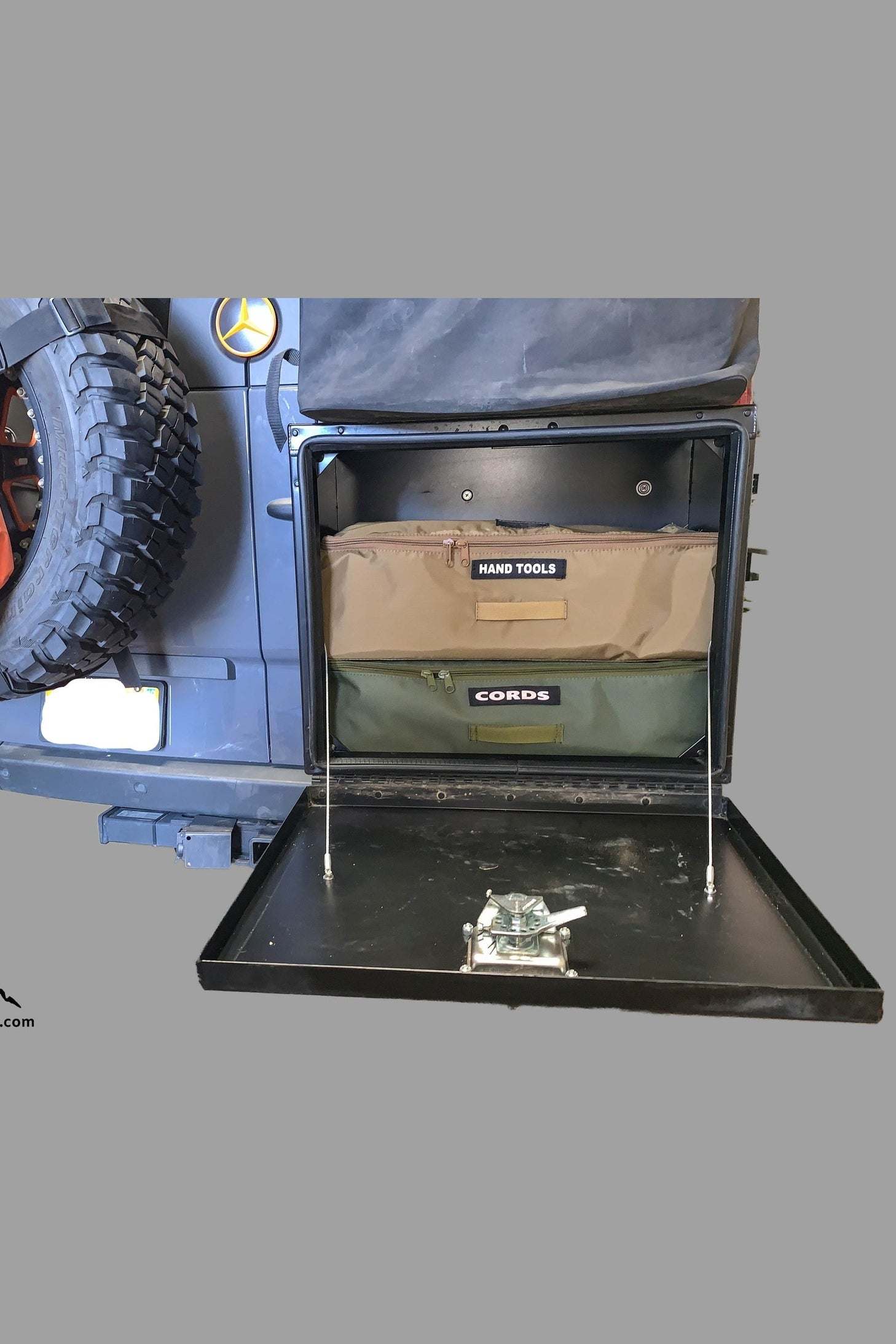 Set of 3 durable Van Gear Box Storage Bags in van gear box for organized storage of tools and cords