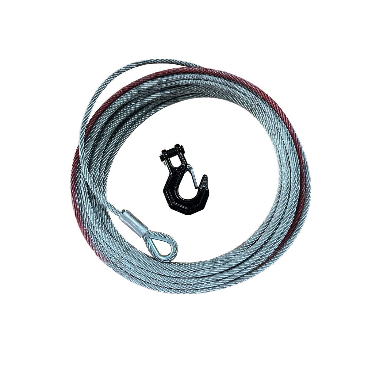 Steel Cable with Hook | 23/64" x 65.6' | Strong and Durable Cable
