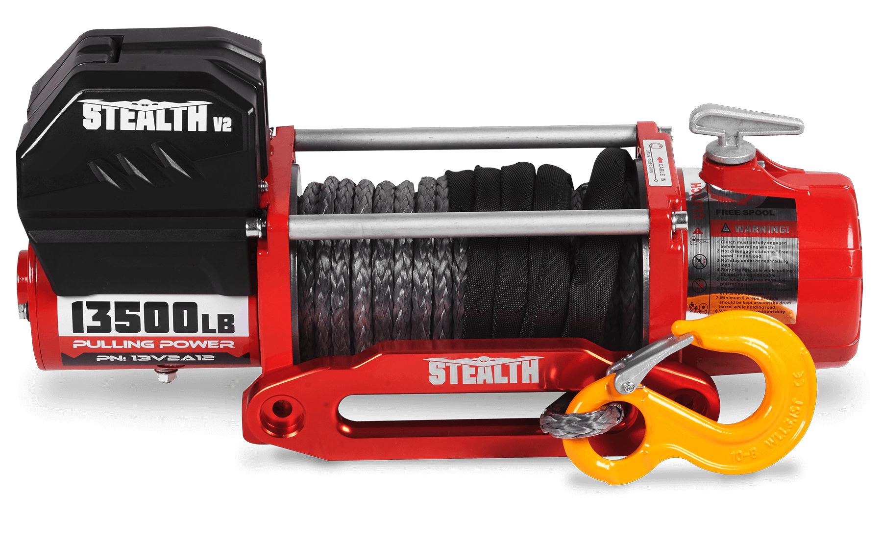Stealth 13,500 LB Electric Winch - Synthetic Rope | Recovery Solution