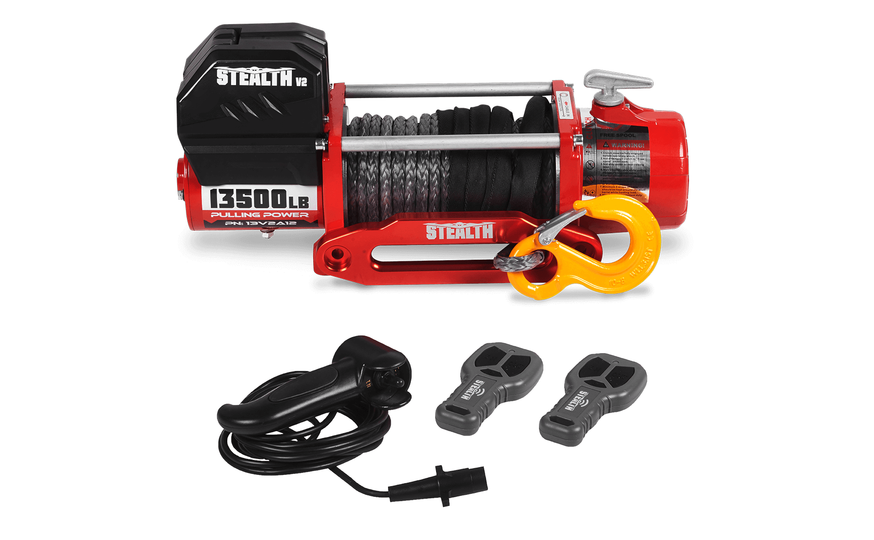 Stealth 13,500 LB Electric Winch - Synthetic Rope | Recovery Solution