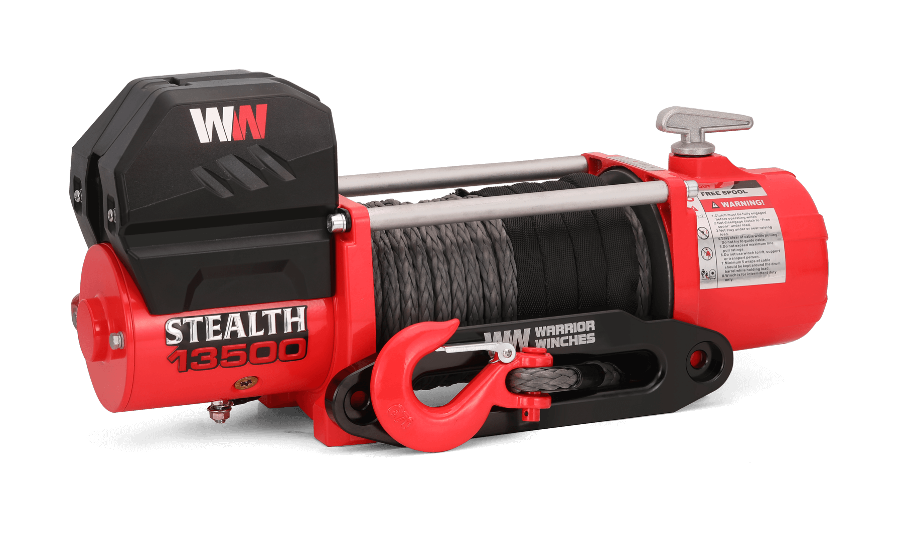 Stealth 13,500lb 12v electric winch with synthetic rope and wireless remote controls