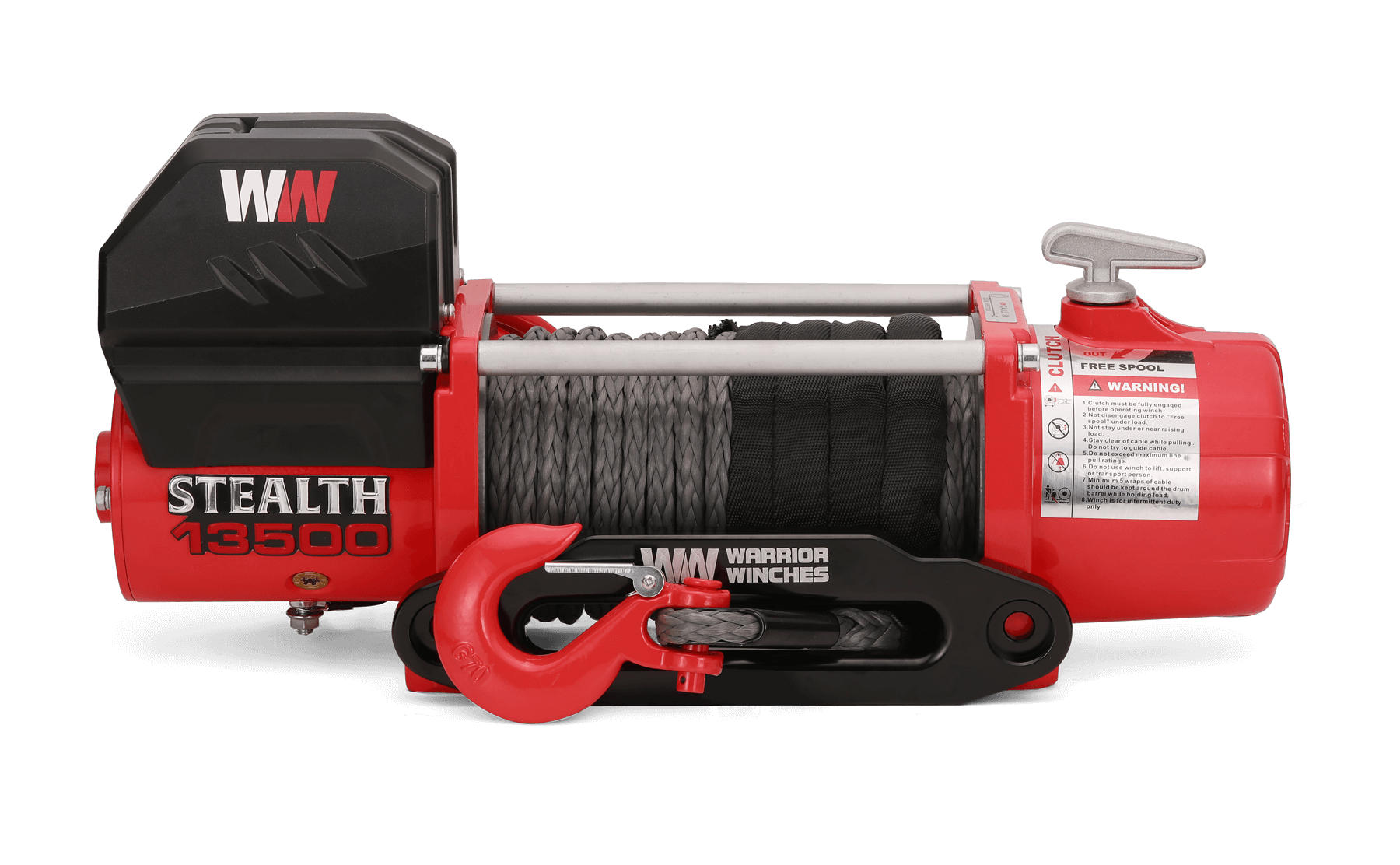 Stealth 13,500lb 12v Electric Winch - Synthetic Rope