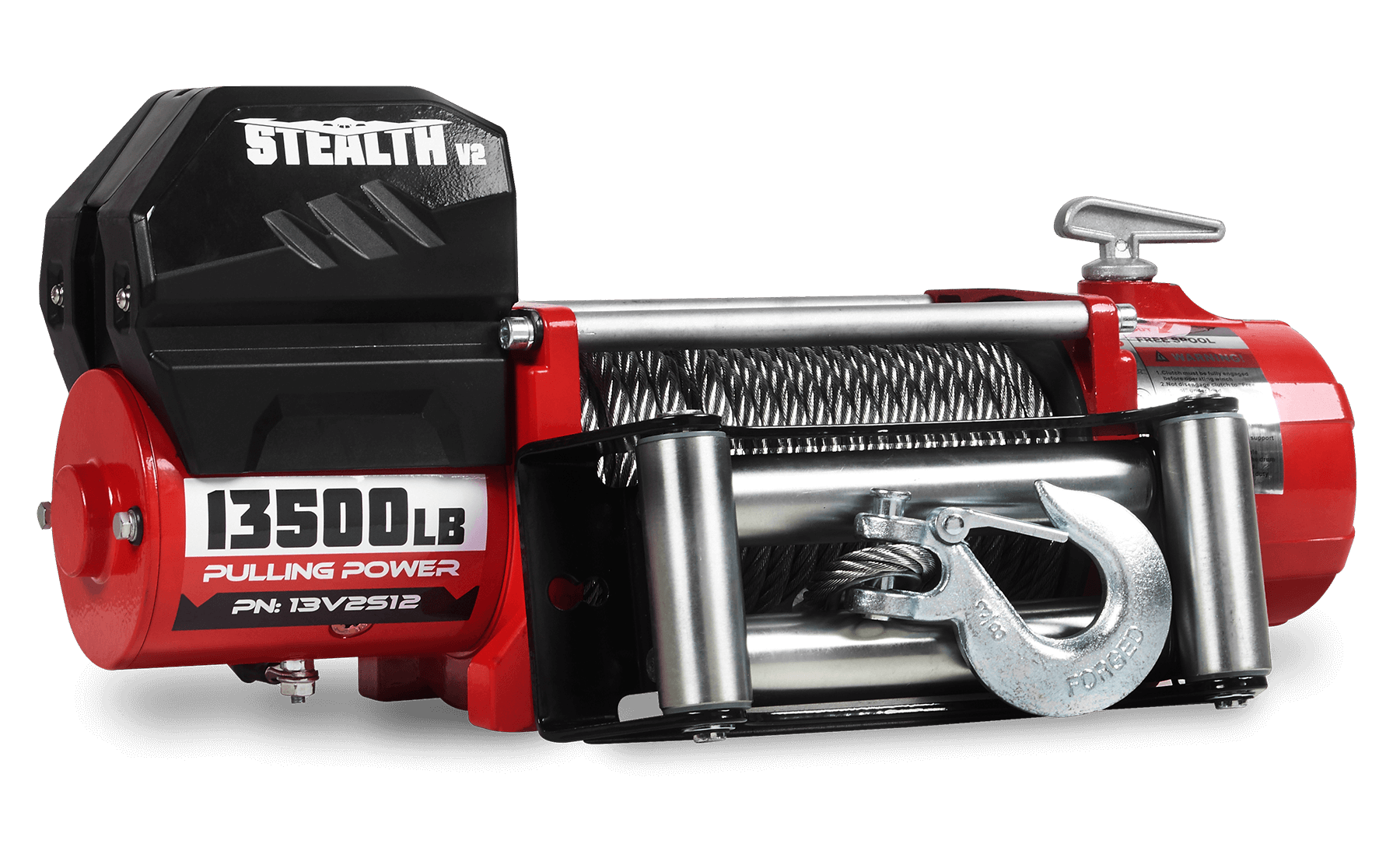 Stealth 13,500lb 12v electric winch with steel rope and wireless control system
