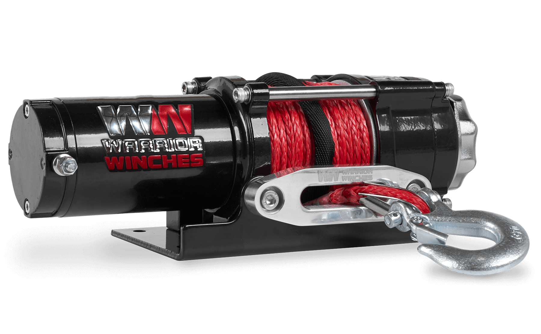 Ninja 3500lb electric winch with synthetic red rope and heavy-duty steel hook