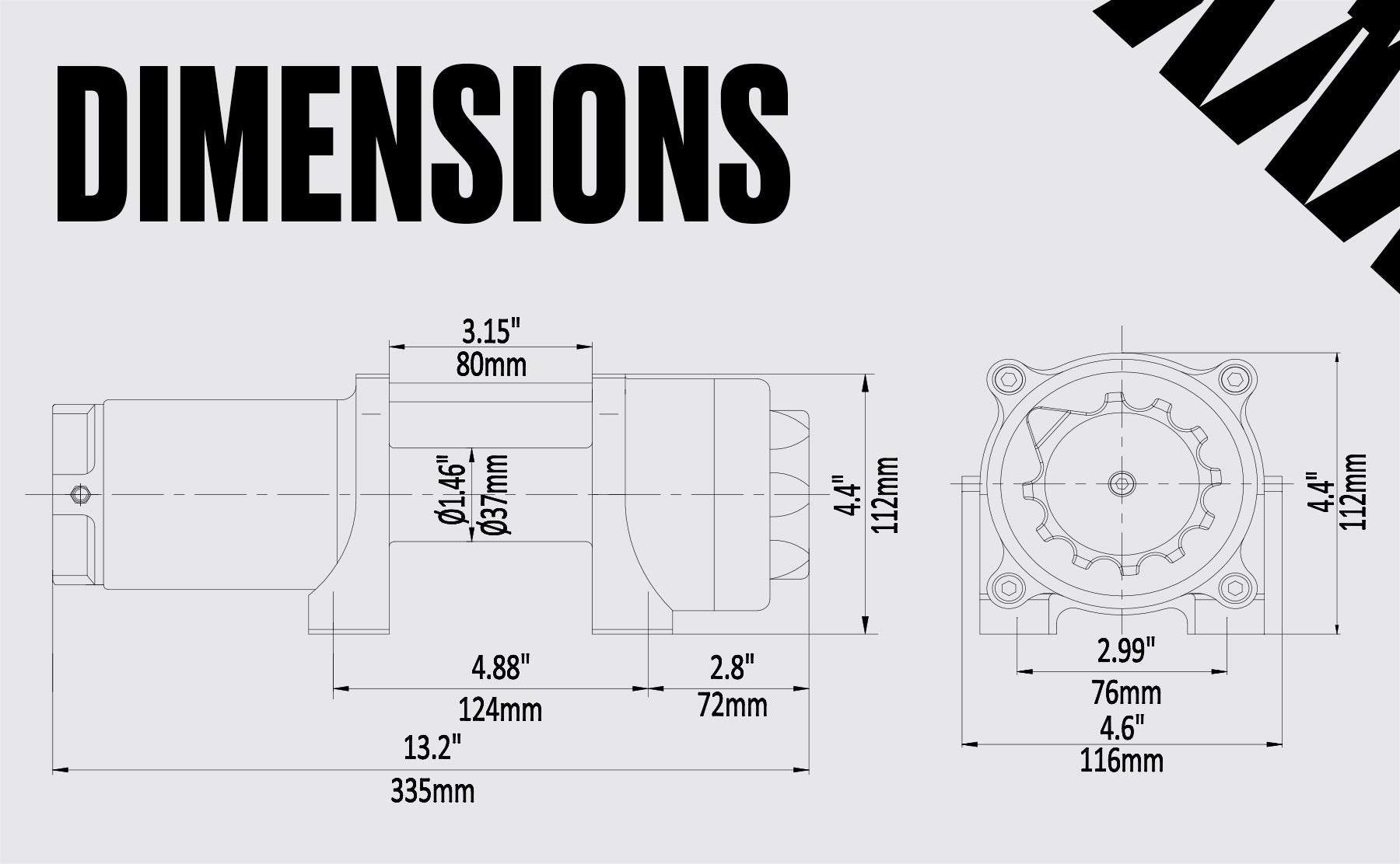 Ninja 3,500 LB Electric Winch - Steel Rope | Heavy Duty & Reliable
