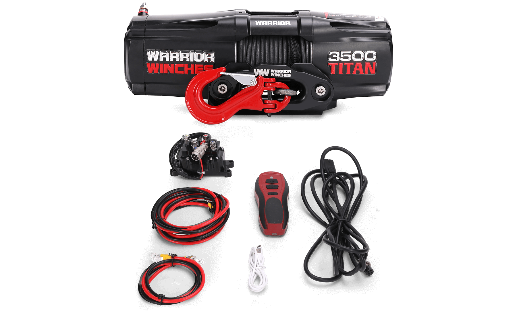 Titan 3,500 LB 12V Electric Winch - Heavy Duty Synthetic Rope