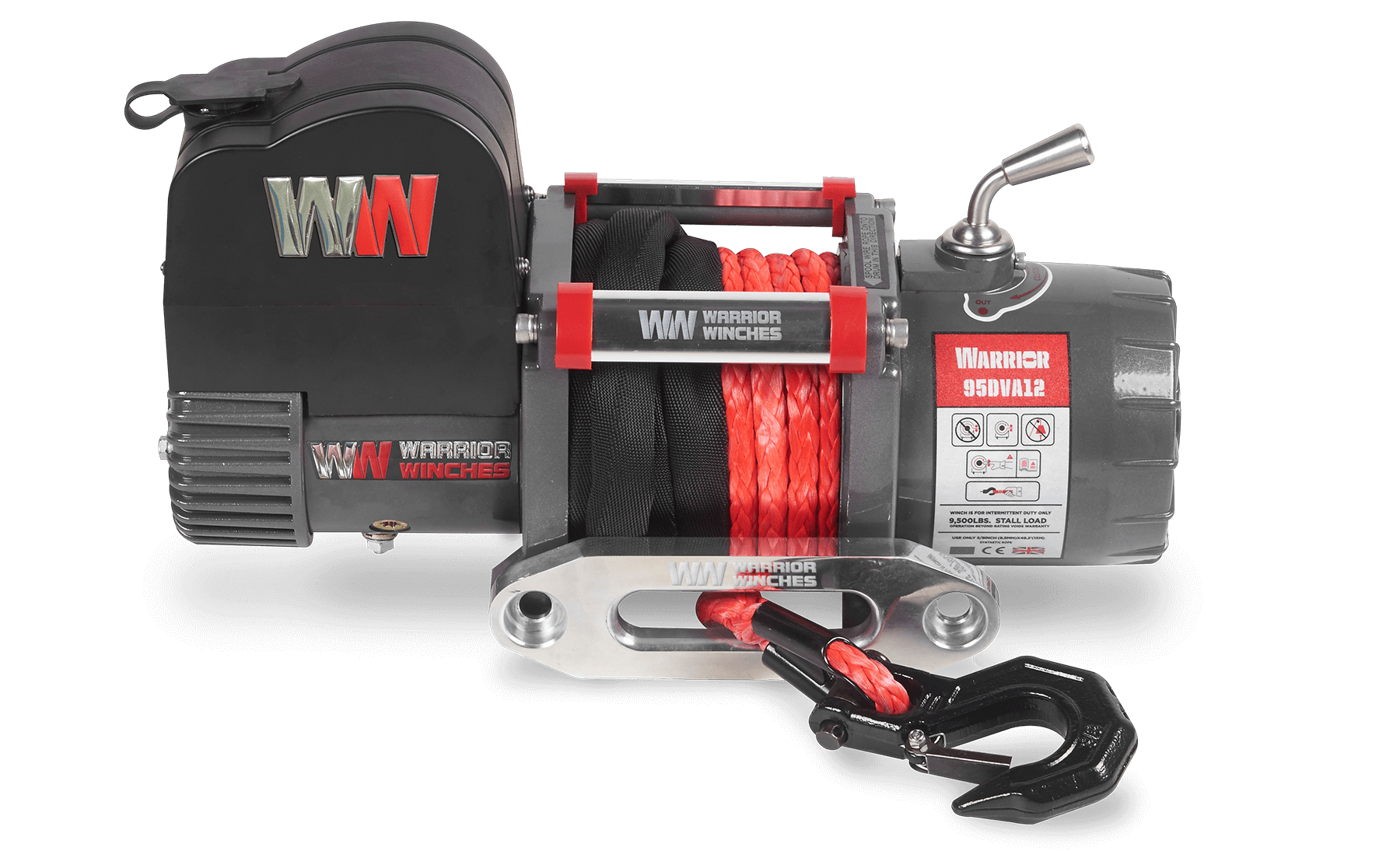 Samurai 9,500 LB Short Drum Electric Winch - Synthetic Recovery Rope