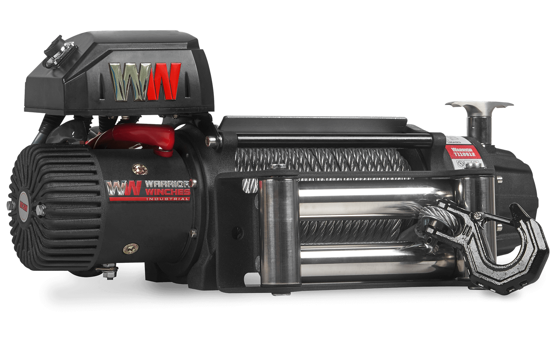 T1000 12,500lb severe duty 12v electric winch with steel rope and heavy-duty hook