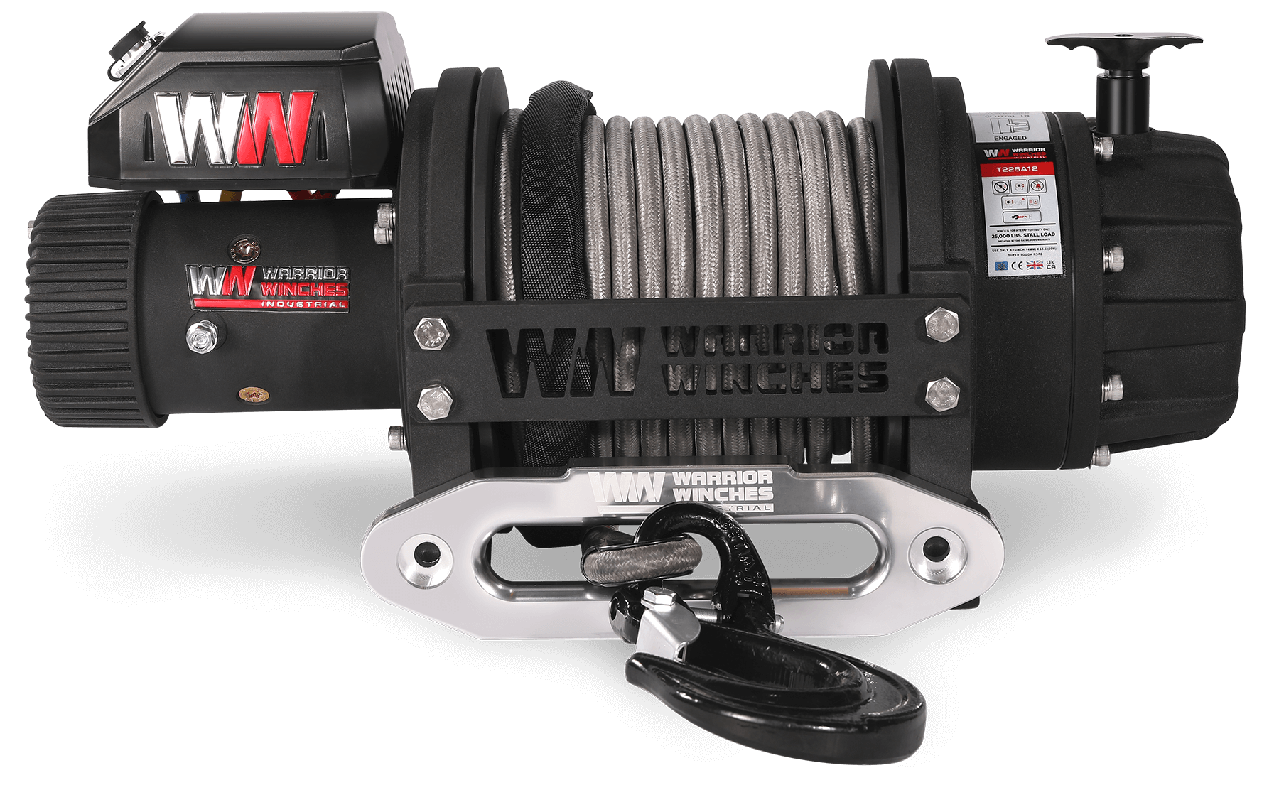 T1000 25,000 LB, Severe Duty 12V Electric Winch - Synthetic Rope