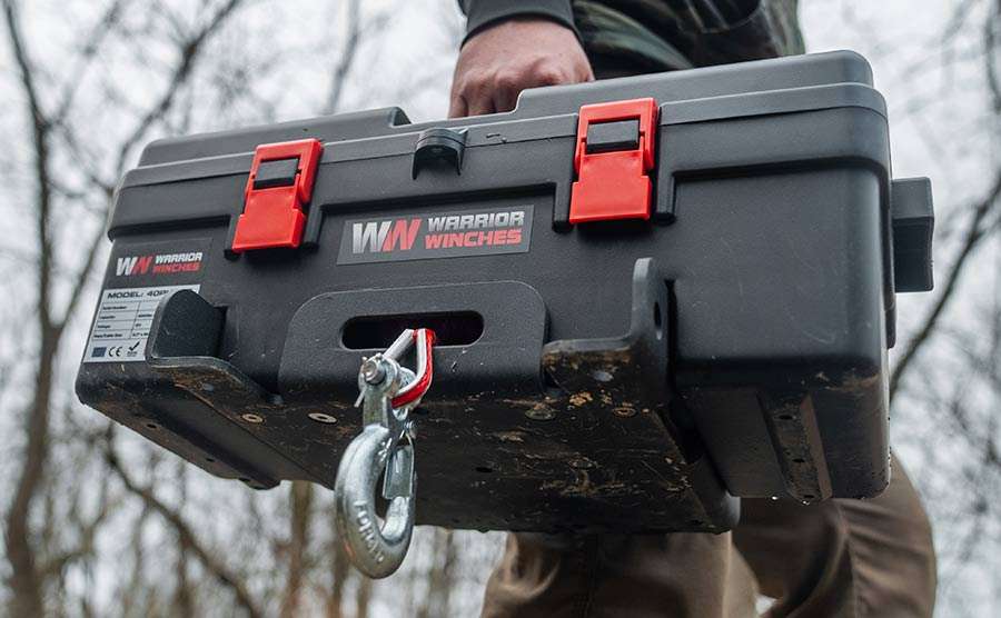 Trojan Portable Utility Winch - Heavy-Duty 4,000 LB, 12V Winch