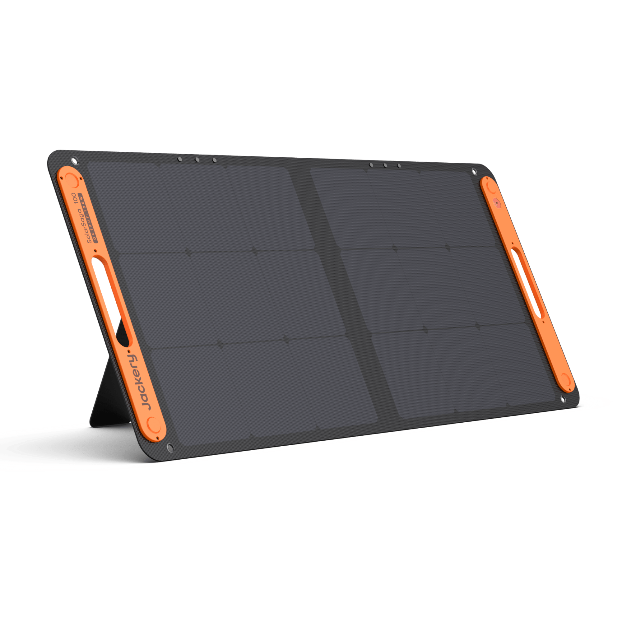 Foldable & portable SolarSaga 100W bifacial solar panel with adjustable kickstands and IP68 waterproof rating