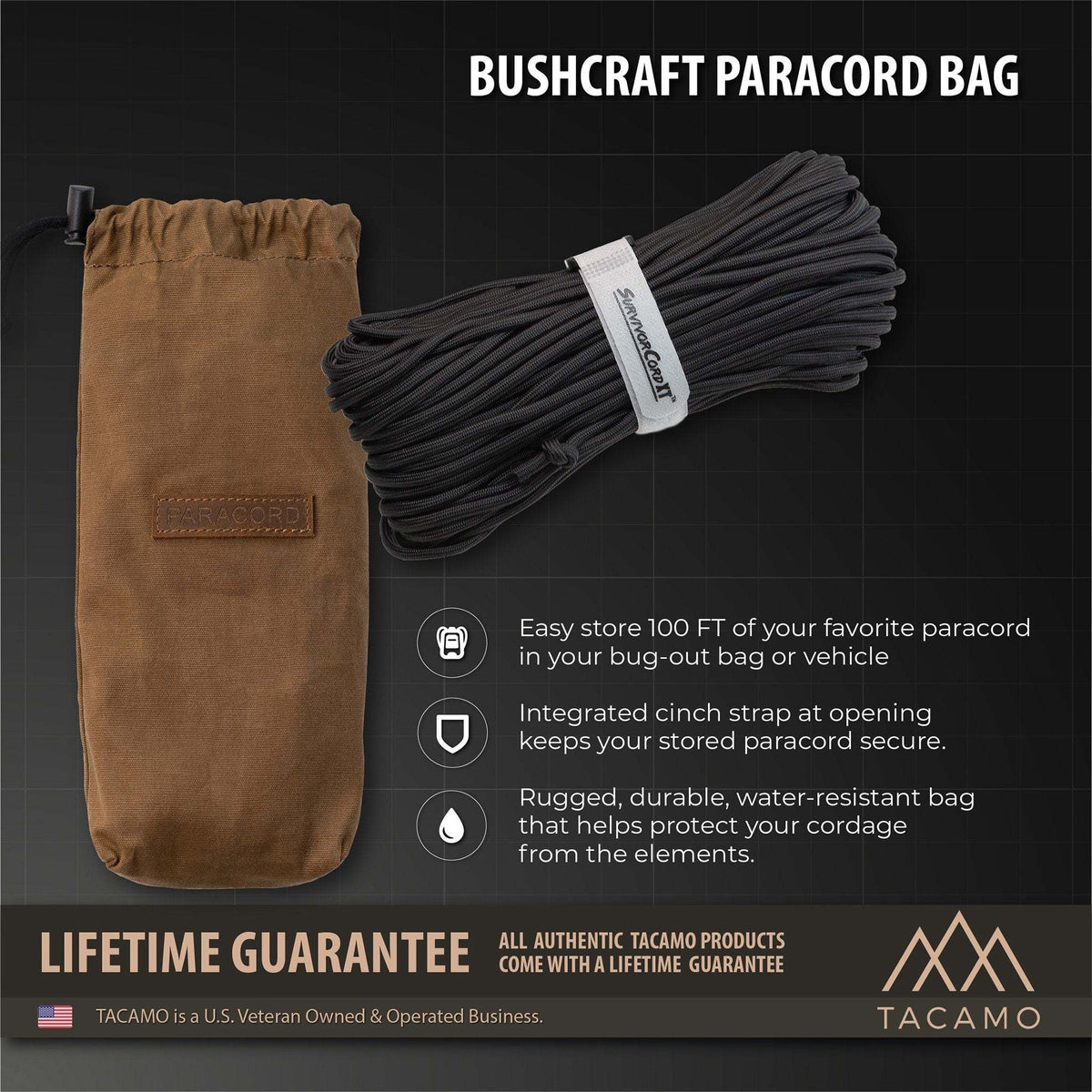 Canvas Bushcraft Bag for Paracord - Durable, Storage Solution by TITAN