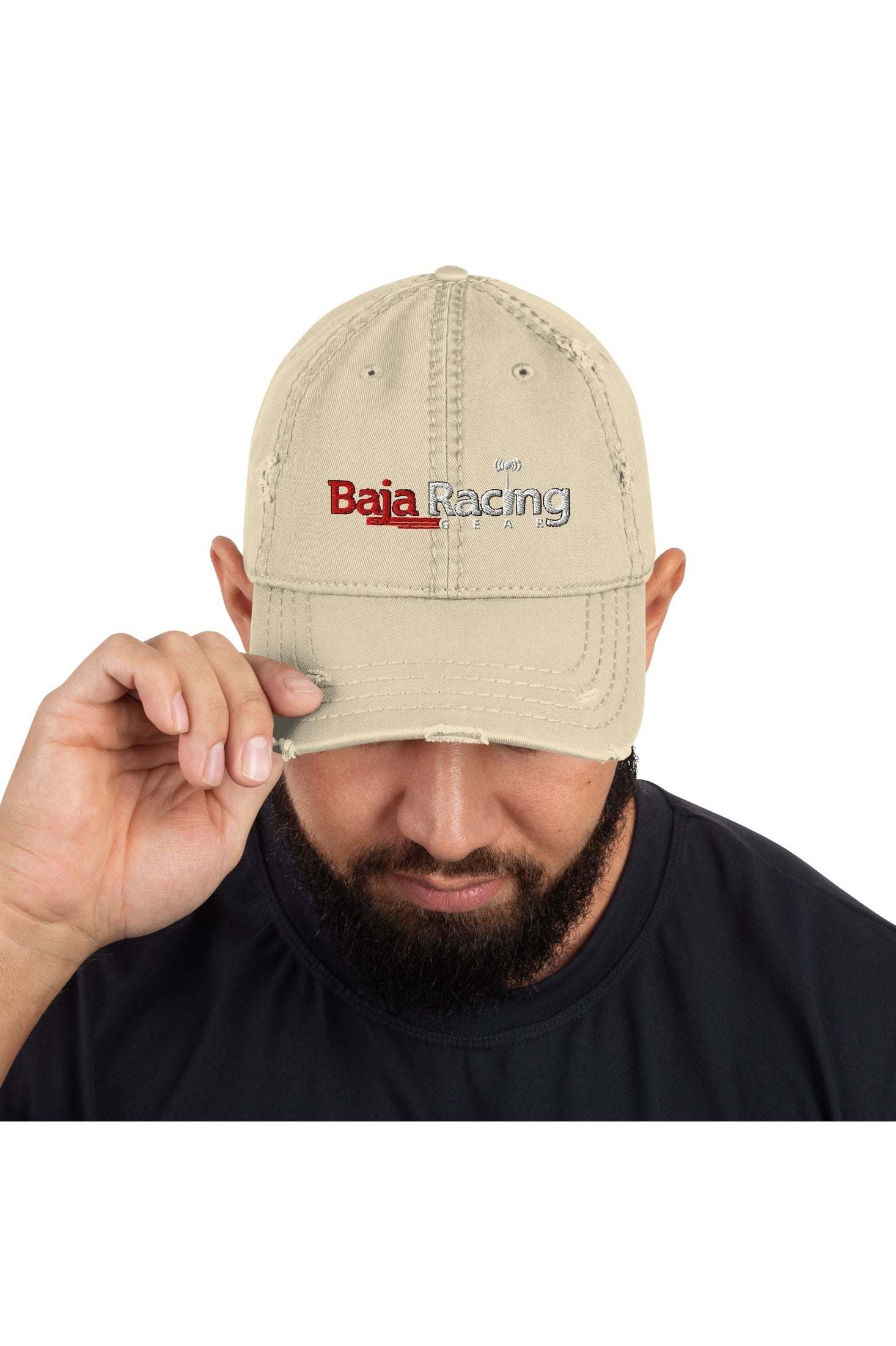 Baja Racing Gear Distressed Dad Hat