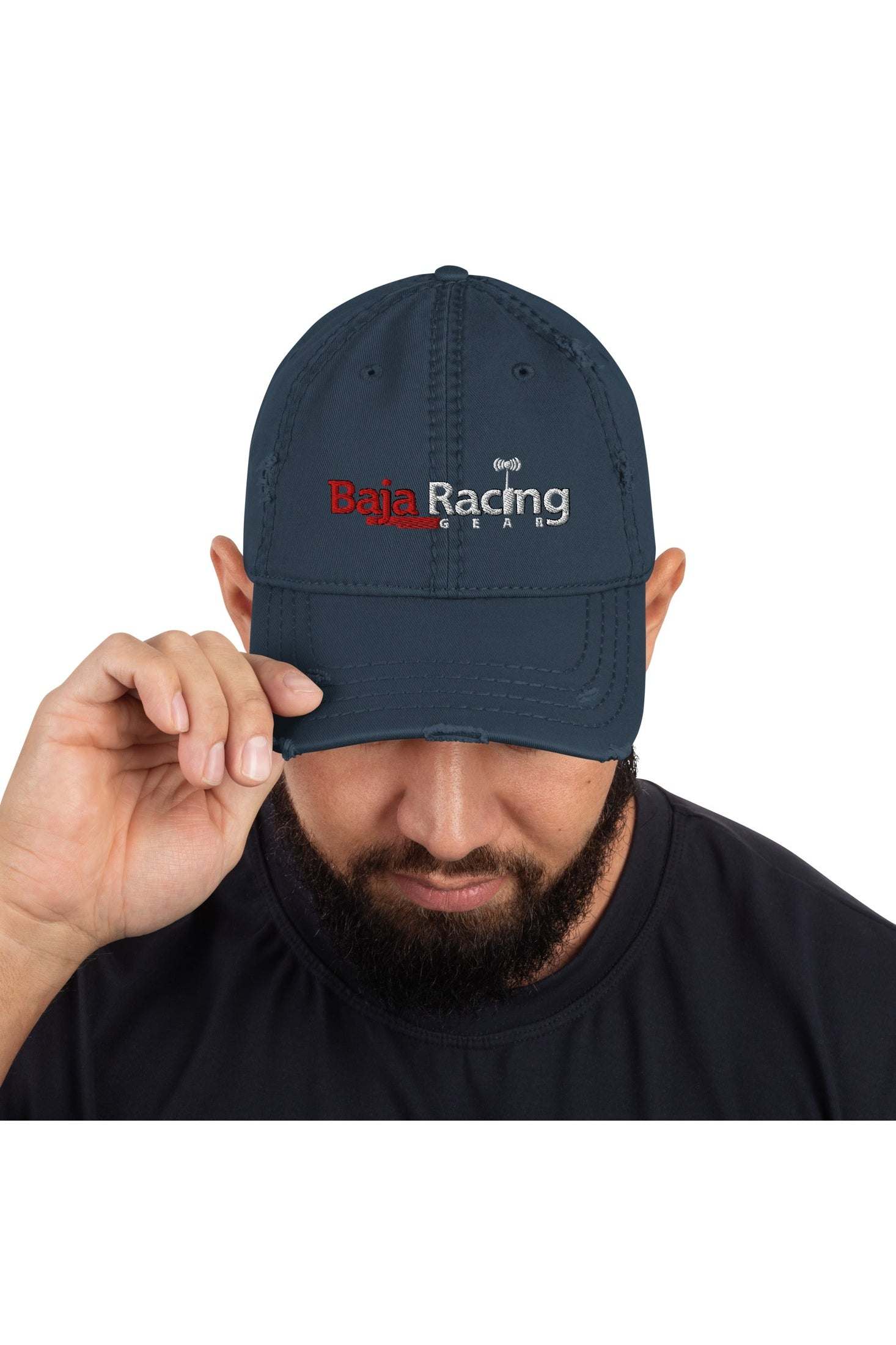 Baja Racing Gear Distressed Dad Hat