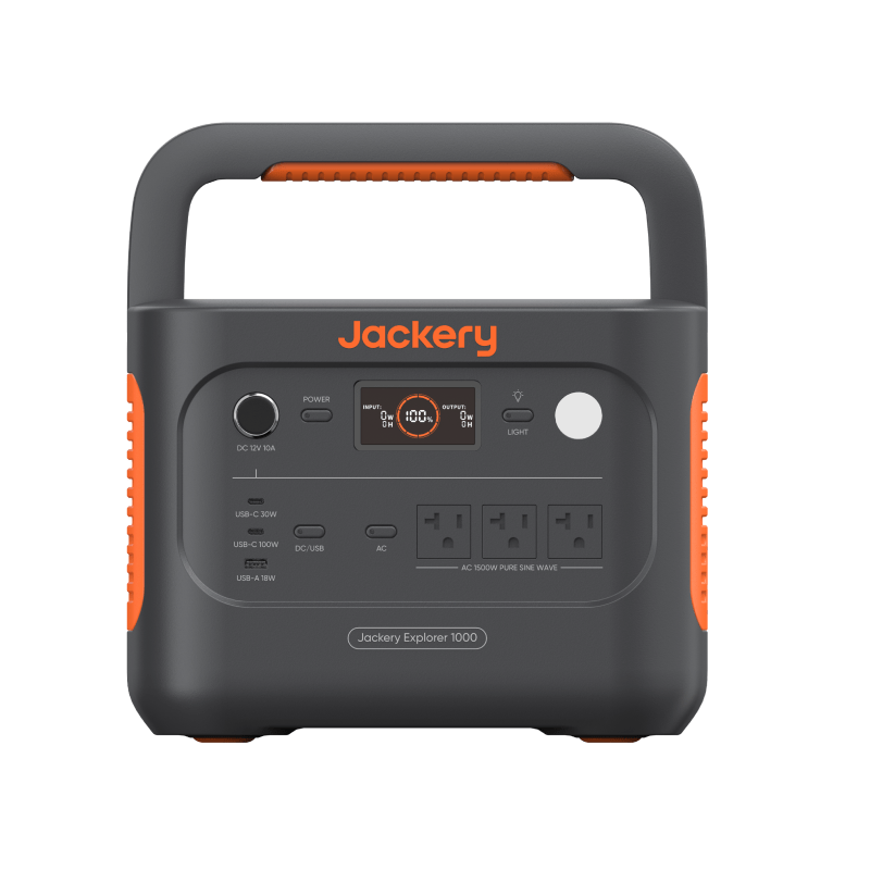 Jackery Portable Power Station Explorer 1000 v2 with 1070Wh capacity, fast dual USB-C and USB-A charging, advanced safety, solar compatibility, and long-lasting LiFePO₄ battery
