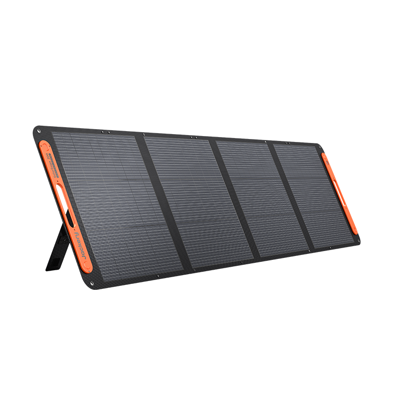 SolarSaga 200W bifacial waterproof solar panel with carrying case and cables