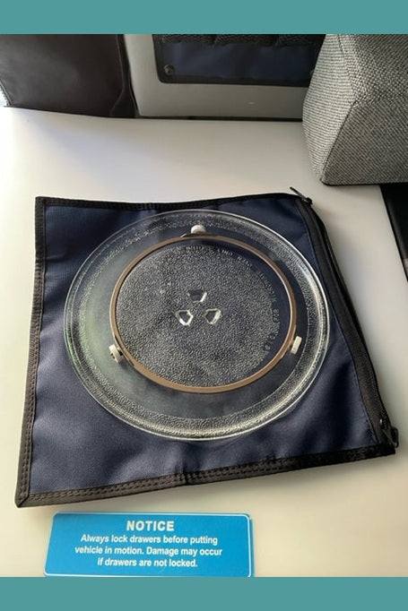 Microwave Plate Pouch with 11-inch plate, secure and durable design for microwave organization.