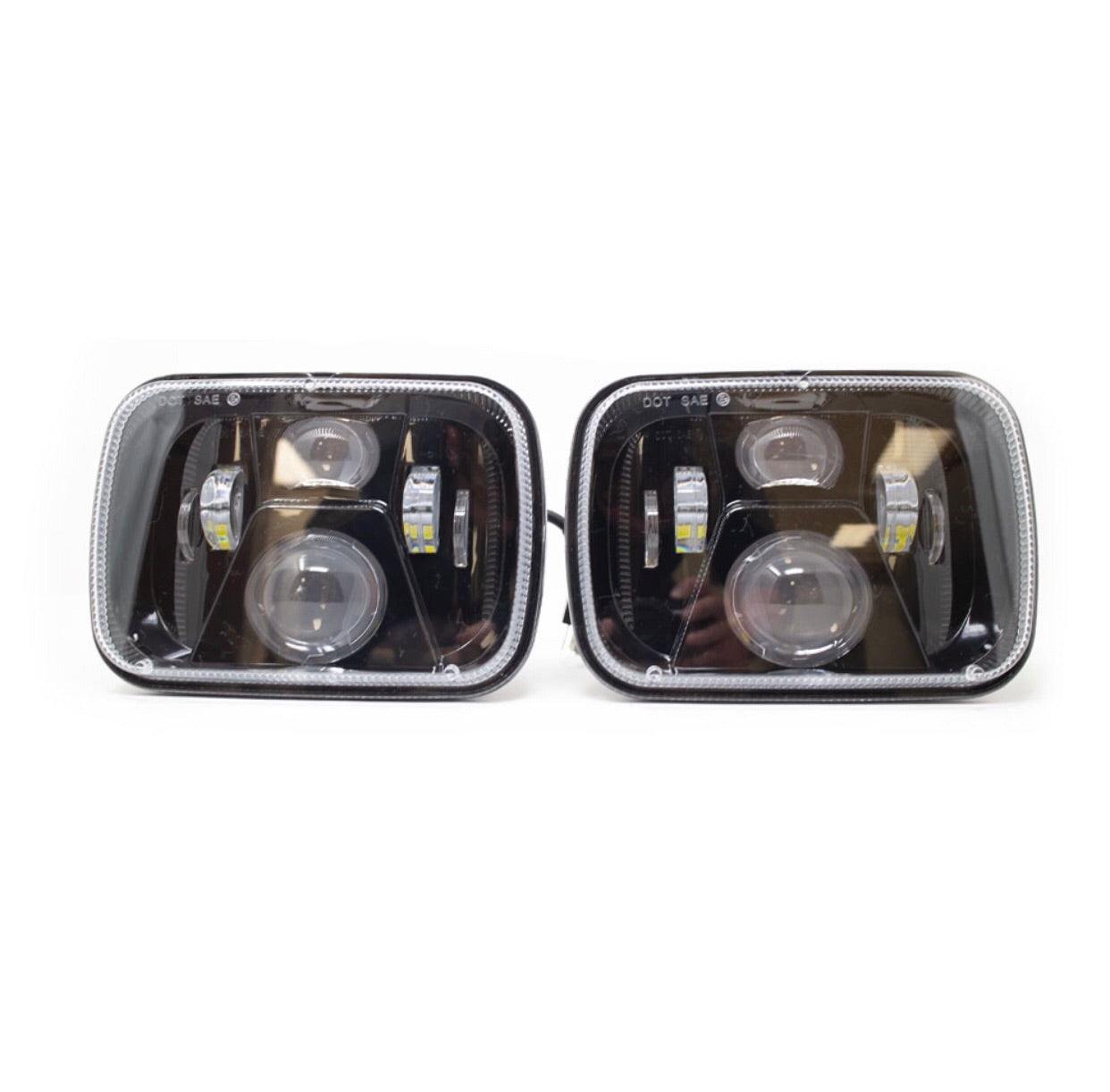 Pair of VADER II 5x7 inch LED headlights with CREE LEDs and Canbus anti-flicker for vehicles
