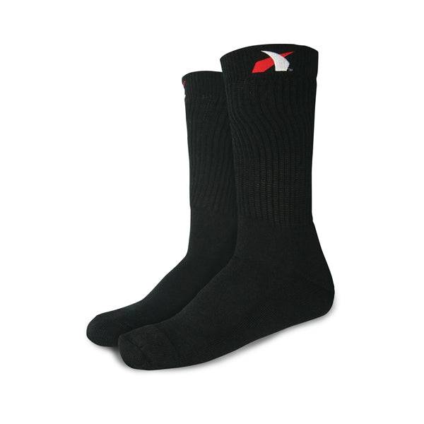 Black Impact Nomex socks with Kevlar reinforcement and flat-seam construction for heat and flame resistance