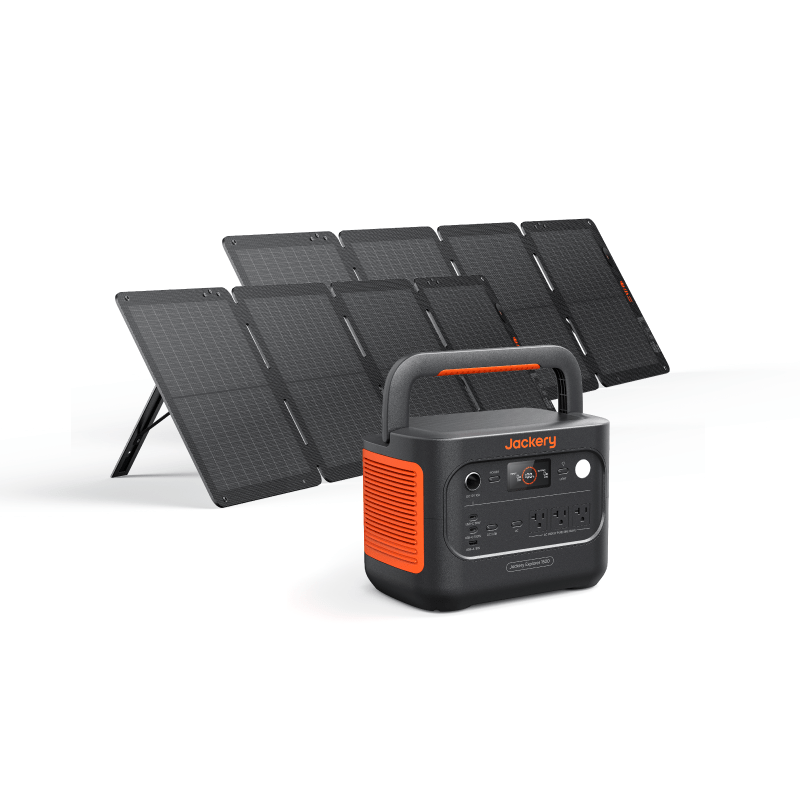 Jackery Solar Generator 1500 v2 with 1536Wh capacity, 2000W output, 7 ports, fast charging, and lightweight design with solar panels
