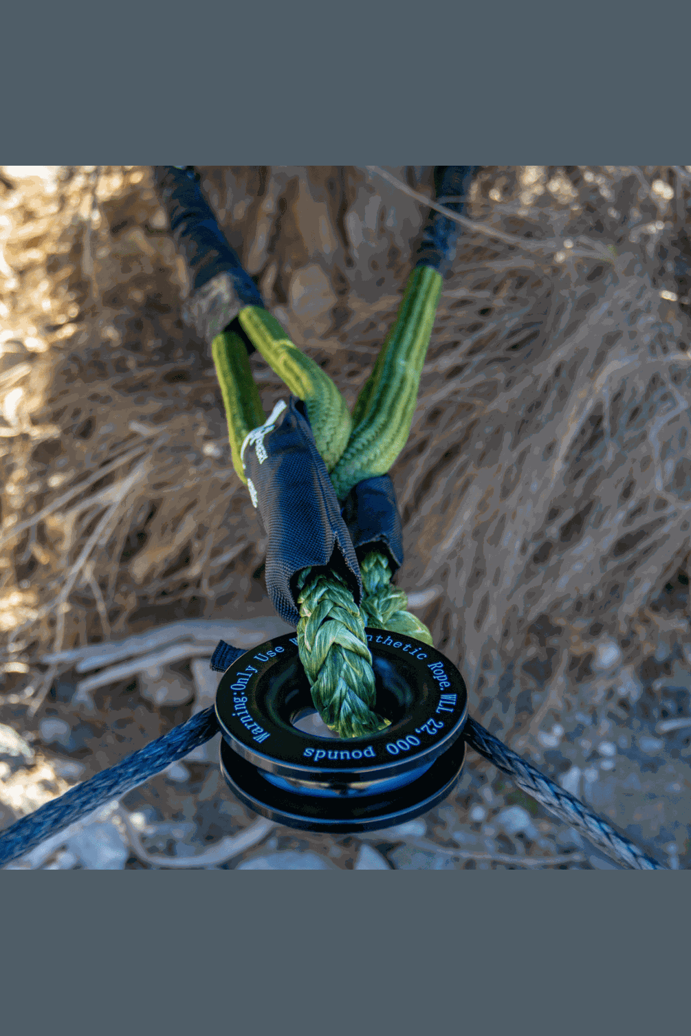 Off-road recovery gear kit showing ropes and pulley from Titan Recovery Kit.