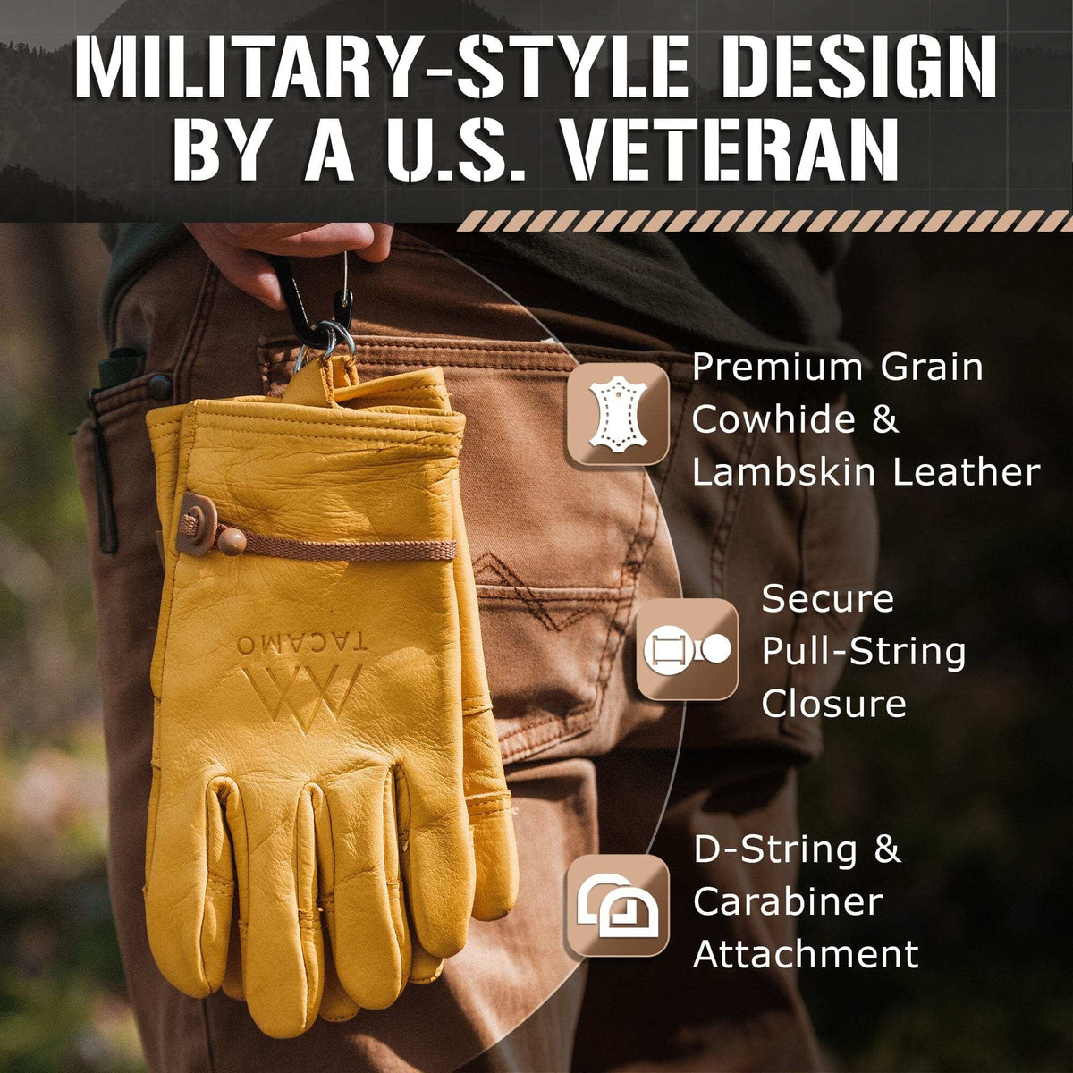 Leather Work Gloves - Durable 100% Cowhide for Men & Women