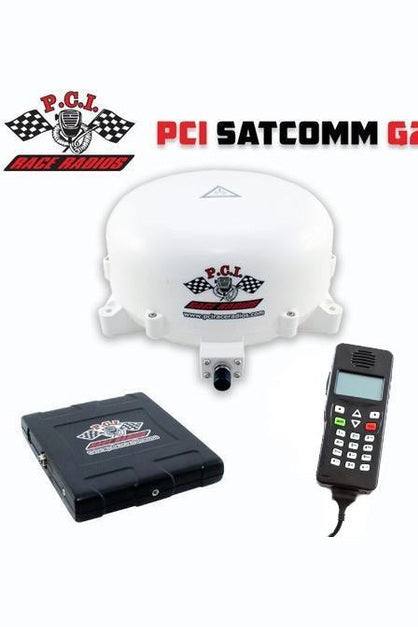 PCI SatComm G2 Chase Radio Perm Mount with handset, MSAT base, and antenna for global communication.