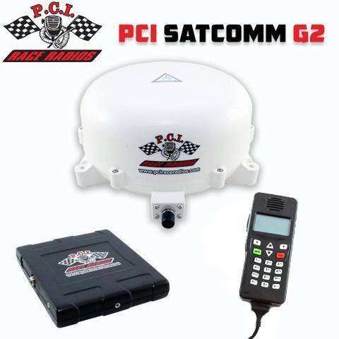PCI SatComm G2 Chase Radio permanent mount with handset, MSAT base, and antenna for race vehicle communication